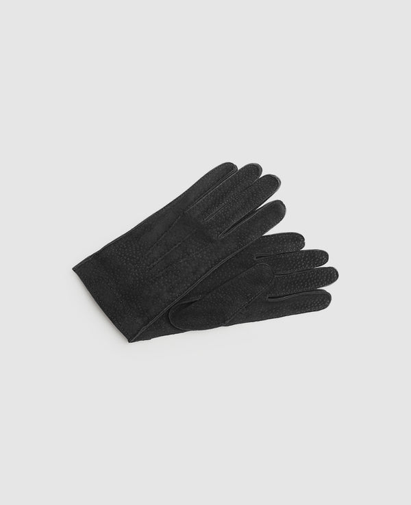 Wildschweinleder Handschuhe - Schwarz