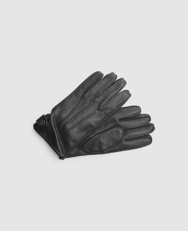 Hirschleder Handschuhe - Schwarz